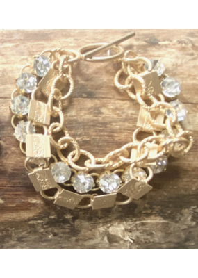 VB & CO Multi Chain Matte Gold Bracelet