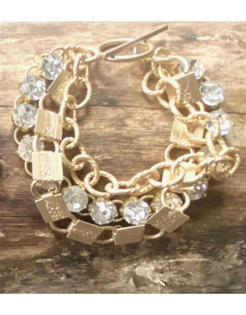 VB & CO VB & CO Multi Chain Matte Gold Bracelet