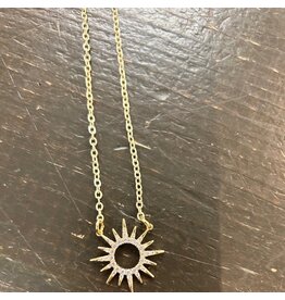 VB & CO Sunburst Micro Pave Necklace