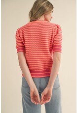 &Merci &Merci Striped Pointelle Sweater