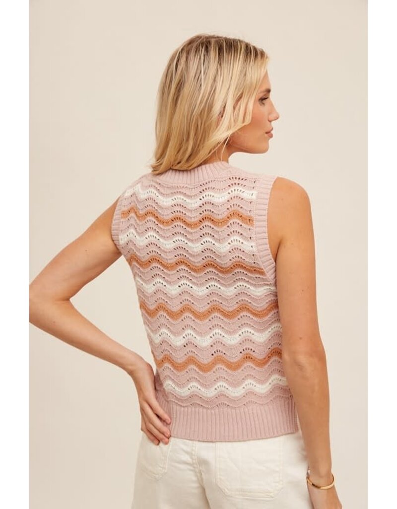 Hem & Thread Hem & Thread Pointelle Knit Sweater Vest