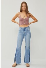 Risen Risen Side Shadow Seam Slit Flare Jeans