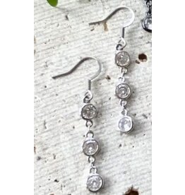 VB & CO Crystal Triple Circle Earrings