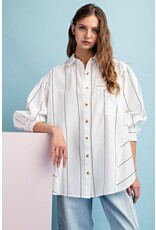 ee:some ee:some Soft Wash Striped Blouse Top