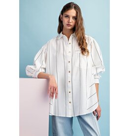 ee:some Soft Wash Striped Blouse Top