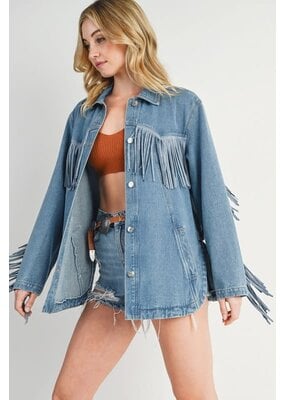 Bluivy Button Down Fringe Jacket