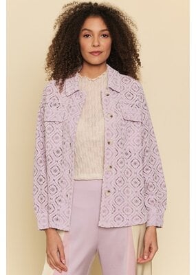 Mystree Button Front Closure Lace Jacket
