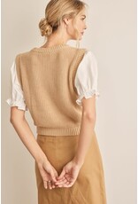 In February In February Puff Sleeve Knit Sweater