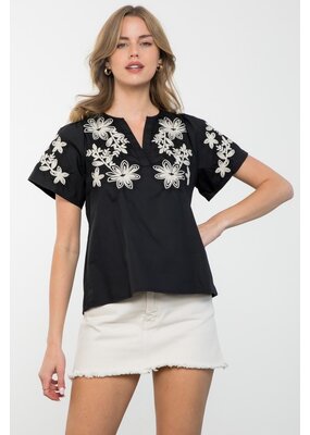 THML Embroidered Detail Top