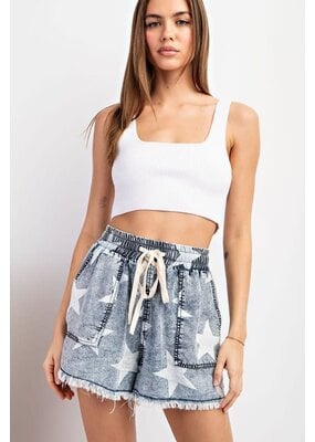ee:some Mineral Washed Star Print Shorts
