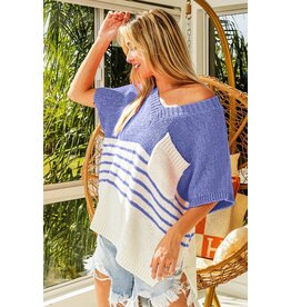 Bibi Colorblock Striped Sweater Top