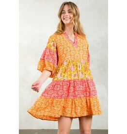 THML Tiered Print Dress