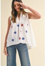 Anniewear Anniewear Sequin Star Sleeveless Blouse