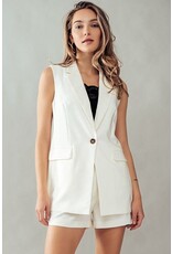 Trend Notes Trend Notes Notched Collar Blazer Vest