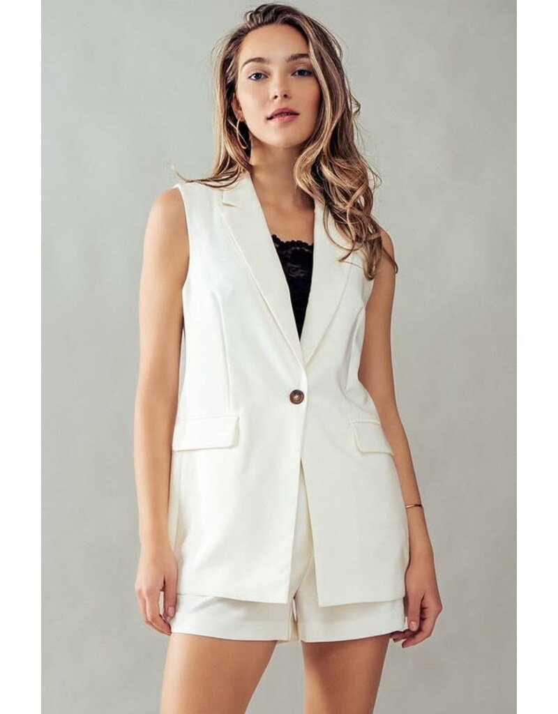 Trend Notes Trend Notes Notched Collar Blazer Vest