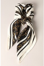 Fashion City Fashion City Satin Horsebit Print Scarf