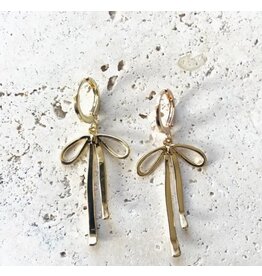 VB & CO Gold Ribbon Bow Earrings