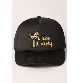 Fashion City Martini Embroidered Trucker Hat