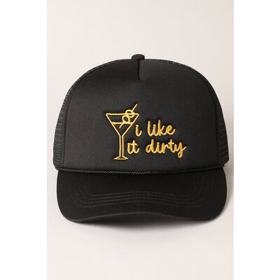 Fashion City Martini Embroidered Trucker Hat