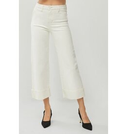 Risen High Rise Wide Leg with Cuffed Pant