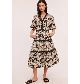 Ultramarine Printed Ric Rac Midi Dress