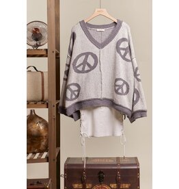 Mello V Neck Peace Sweater