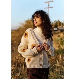 Mello Sunflower V Neck Cardigan