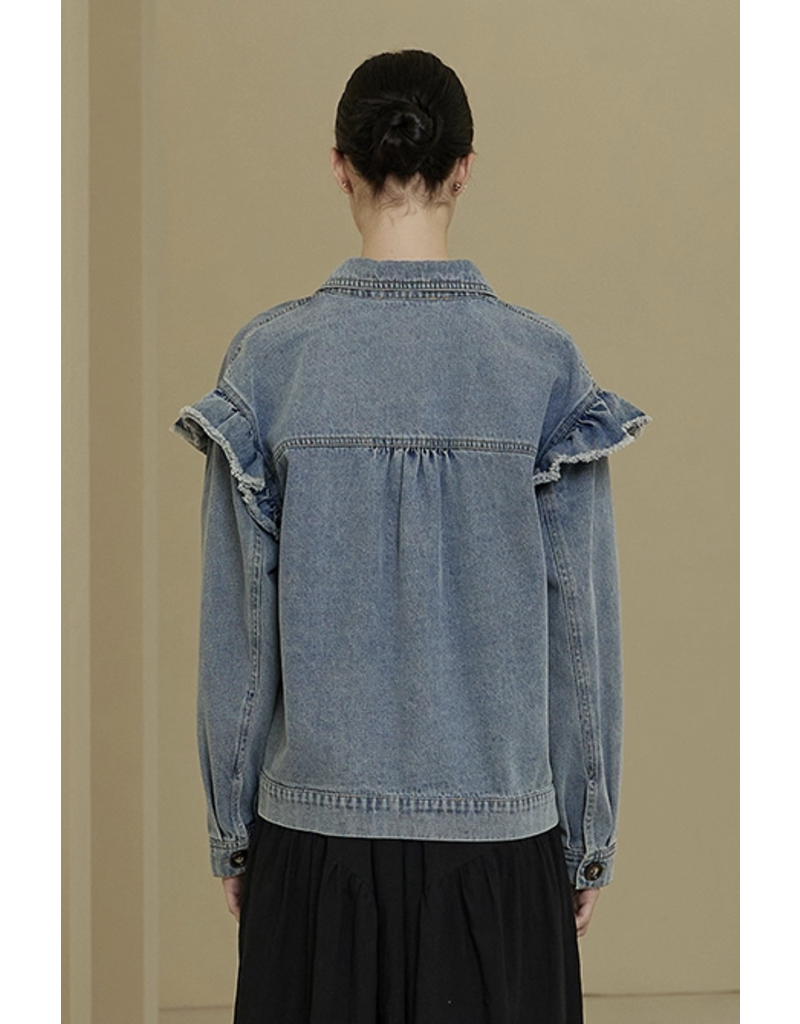 Grade & Gather Grade & Gather Ruffle Denim Jacket