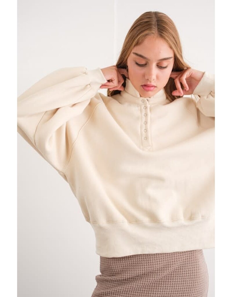 Papermoon Papermoon Piper Snap Button Collared Sweater