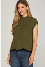 She + Sky She + Sky Contrast Hem Sweater Top