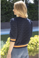 Voy Voy Quilted Stripe Band Knit Top