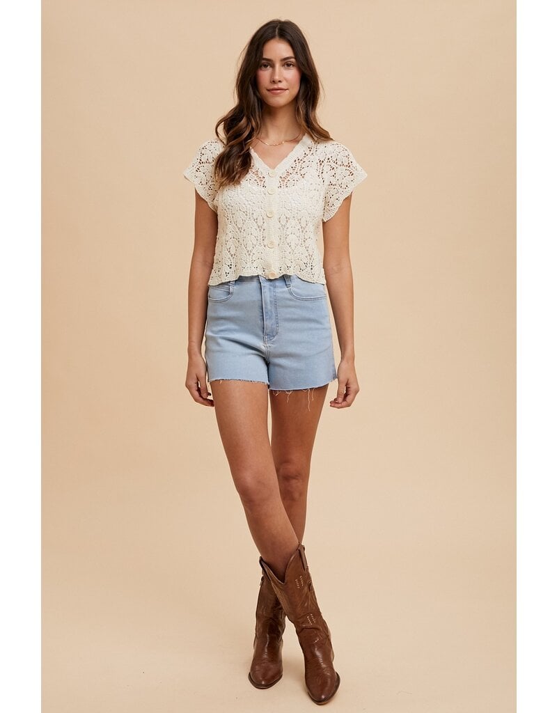 Anniewear Anniewear Short Sleeve Crochet Top