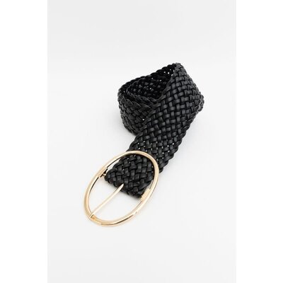 Leto Collection Wide Braided Oval Buckle Belt
