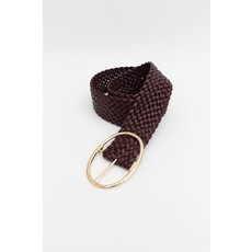 Leto Collection Leto Collection Wide Braided Oval Buckle Belt