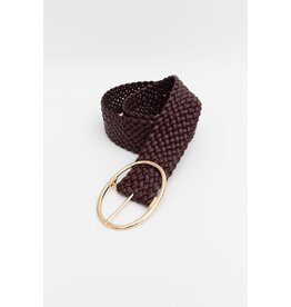 Leto Collection Wide Braided Oval Buckle Belt