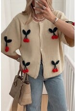 Youme Youme Short Sleeve Cherries Cardigan