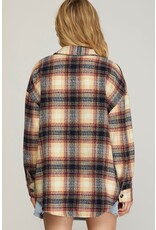 She + Sky She + Sky Plaid Shacket with Side Pockets