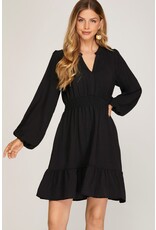 She + Sky She + Sky Long Sleeve Woven Dress