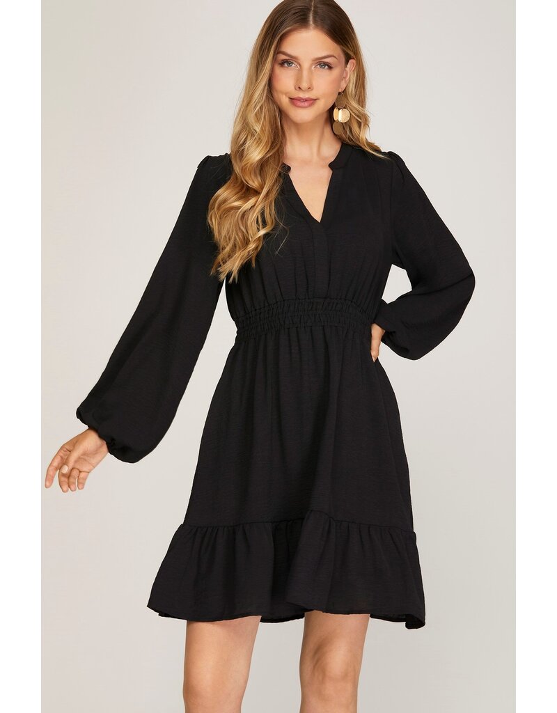 She + Sky She + Sky Long Sleeve Woven Dress