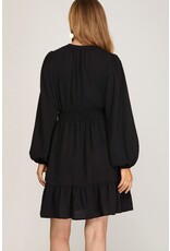 She + Sky She + Sky Long Sleeve Woven Dress