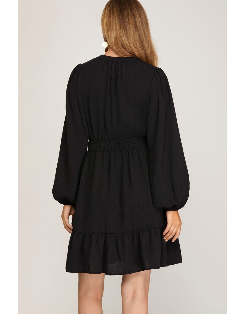 She + Sky She + Sky Long Sleeve Woven Dress