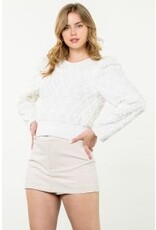 THML THML Textured Rose Long Sleeve Sweater