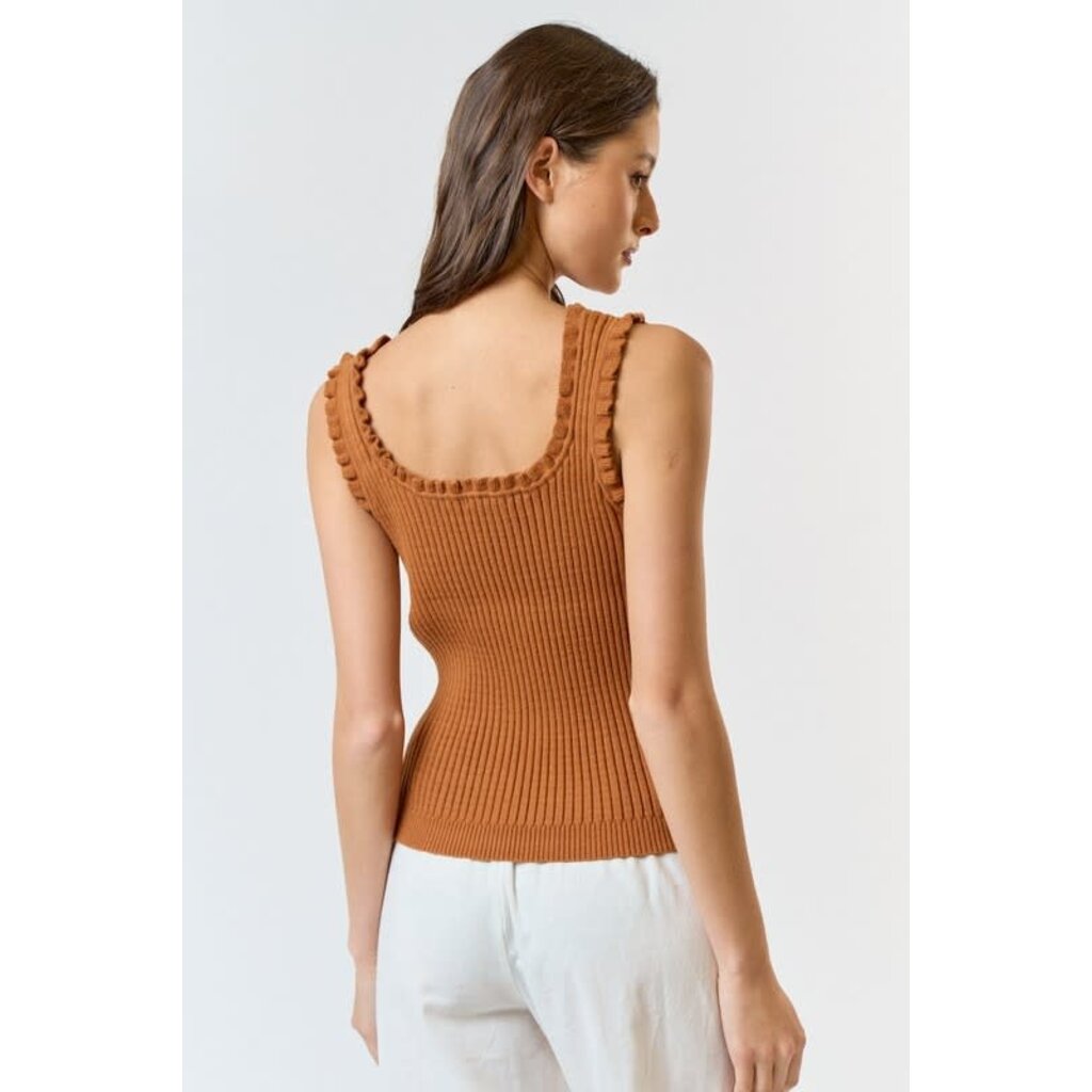 Lalavon Lalavon 3D Floral Sweater Tank Top