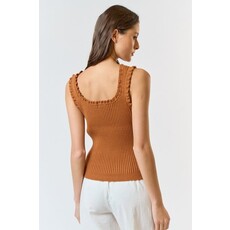 Lalavon Lalavon 3D Floral Sweater Tank Top