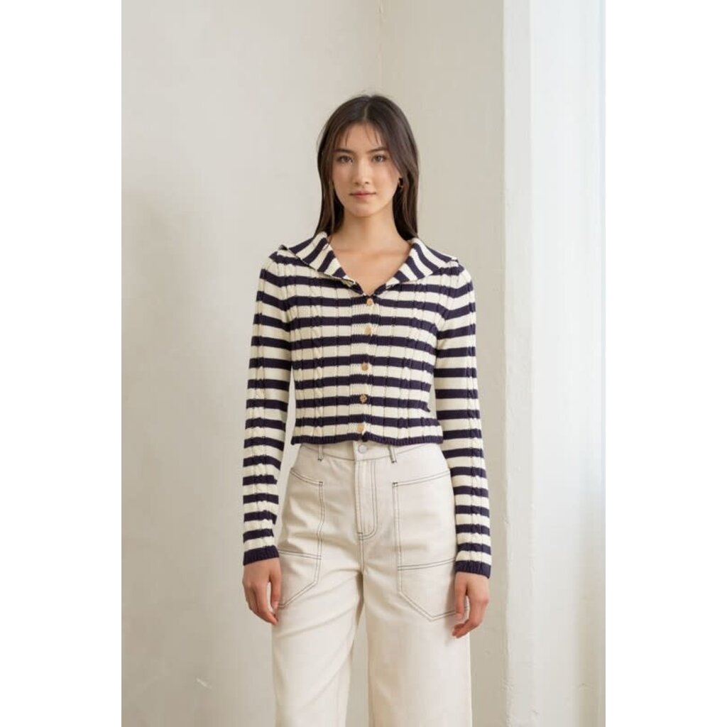 Heyson Heyson Vintage Charm Striped Cardigan