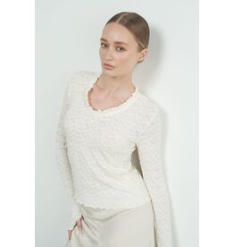 Aaron & Amber Lace Top with Ruffle Neck