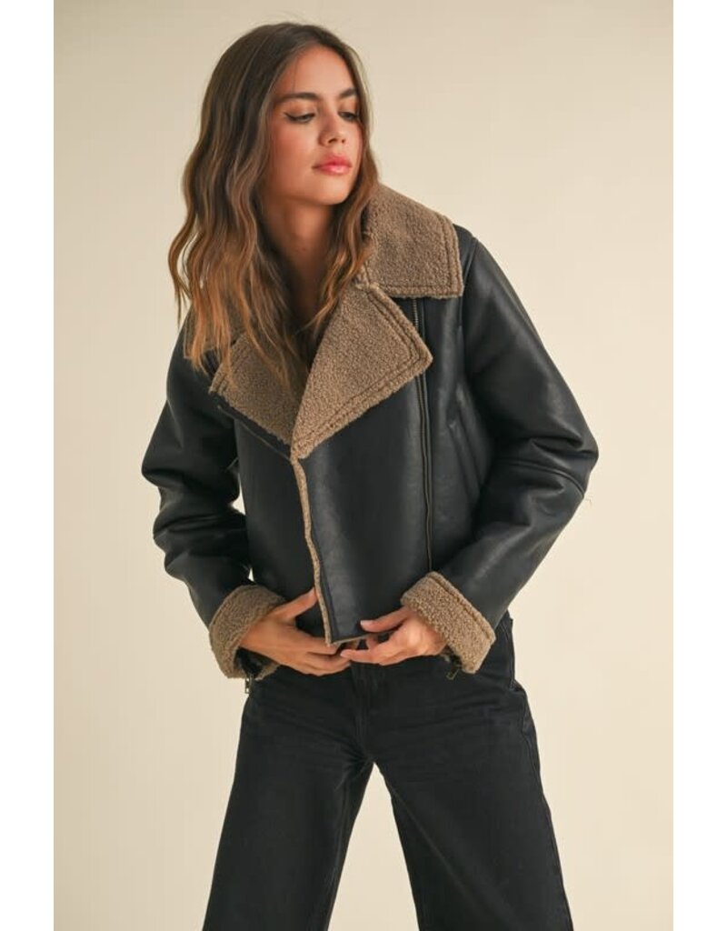 Sherpa biker jacket best sale