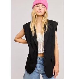 Mimosa Oversized Blazer Vest with Shoulder Pads
