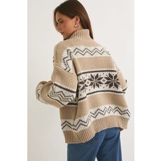 Le Lis Le Lis Collared Fair Isle Sweater Jacket