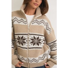 Le Lis Le Lis Collared Fair Isle Sweater Jacket